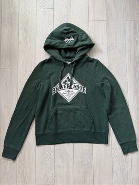 Beaver Canoe Forest Green Pullover Hoodie Women’s Size Medium